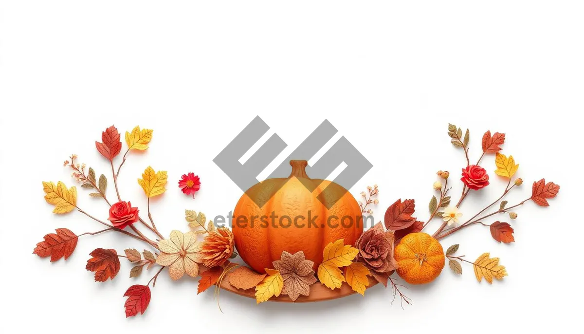 Picture of Orange Pumpkin Decor for Autumn Holiday Celebration
