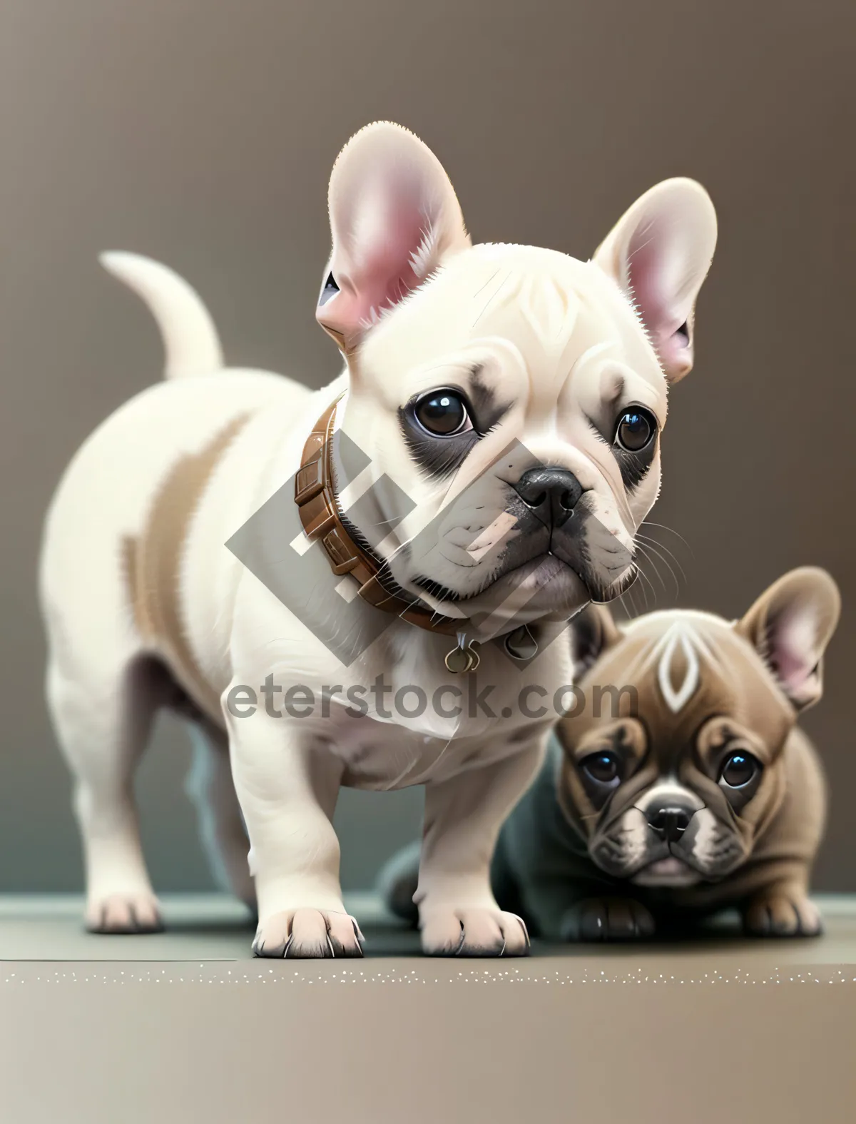 Picture of With an endearing and wrinkled expression, an adorable bulldog puppy melts hearts with its irresistible charm