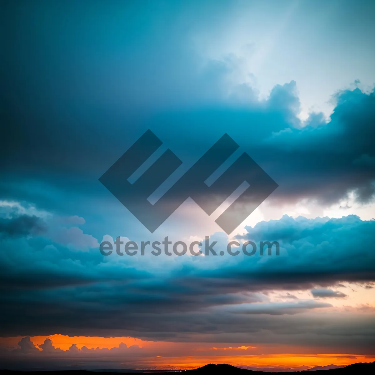 Picture of Vibrant Sunset Over Calm Ocean Waters