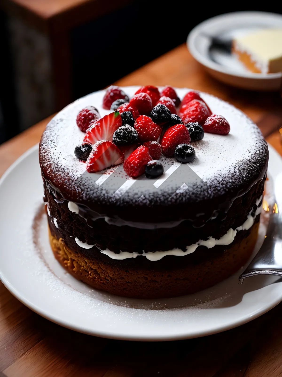 Picture of Delicious Berry Trifle with Cream and Chocolate