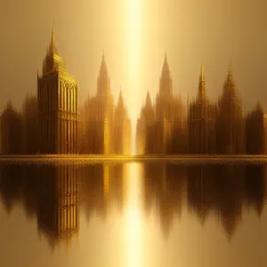 London Cityscape at Night with Tower Bridge Reflection