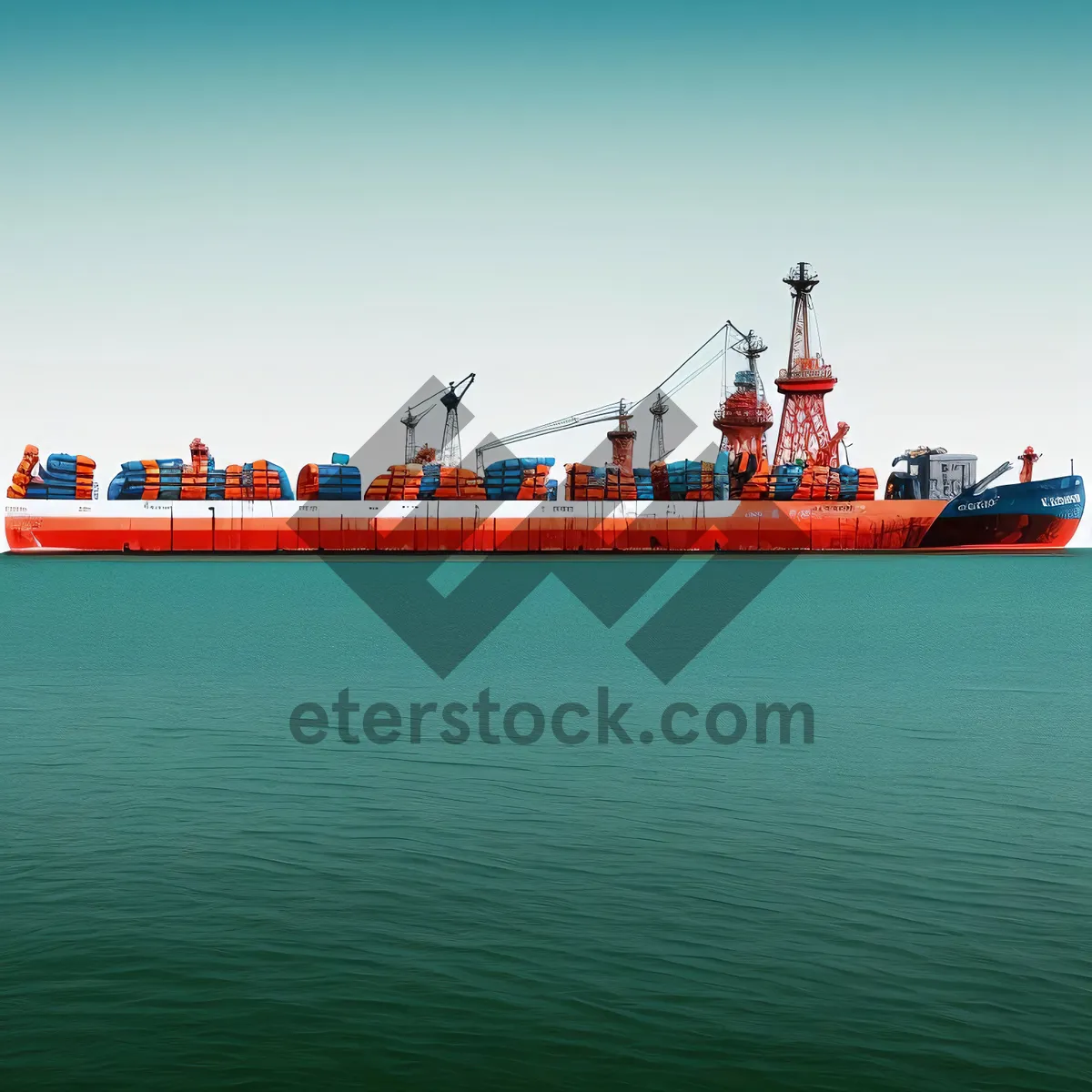 Picture of Maritime Cargo Transport at Harbor with Tugboat