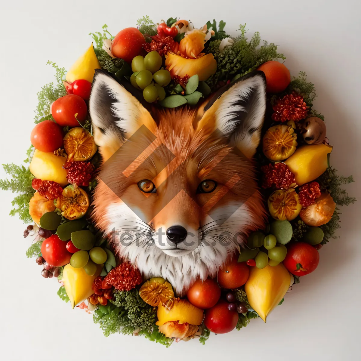 Picture of Healthy Fruit Basket with Fresh Citrus, Apple, and Grapes