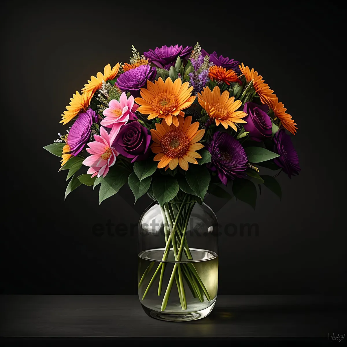 Picture of Colorful Summer Bouquet in Vase