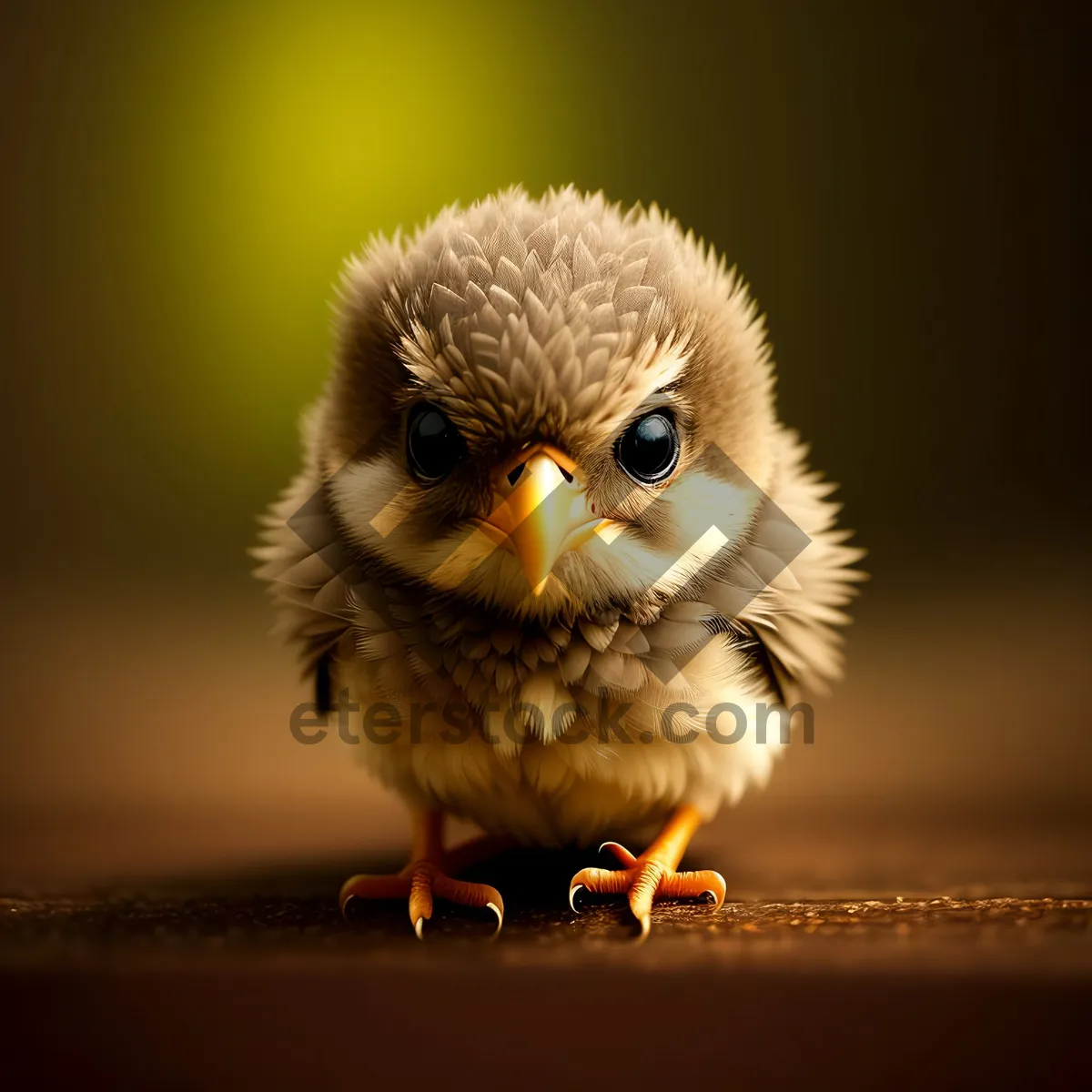 Picture of Fuzzy Newborn Chick with Fluffy Yellow Feathers
