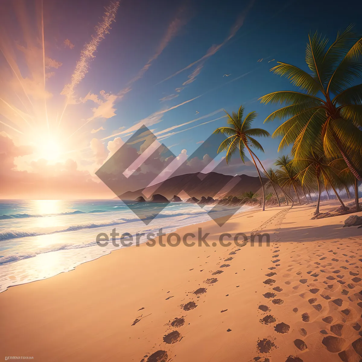 Picture of Serene Sunset Beach Paradise