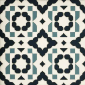 Vintage floral arabesque tile pattern wallpaper design.