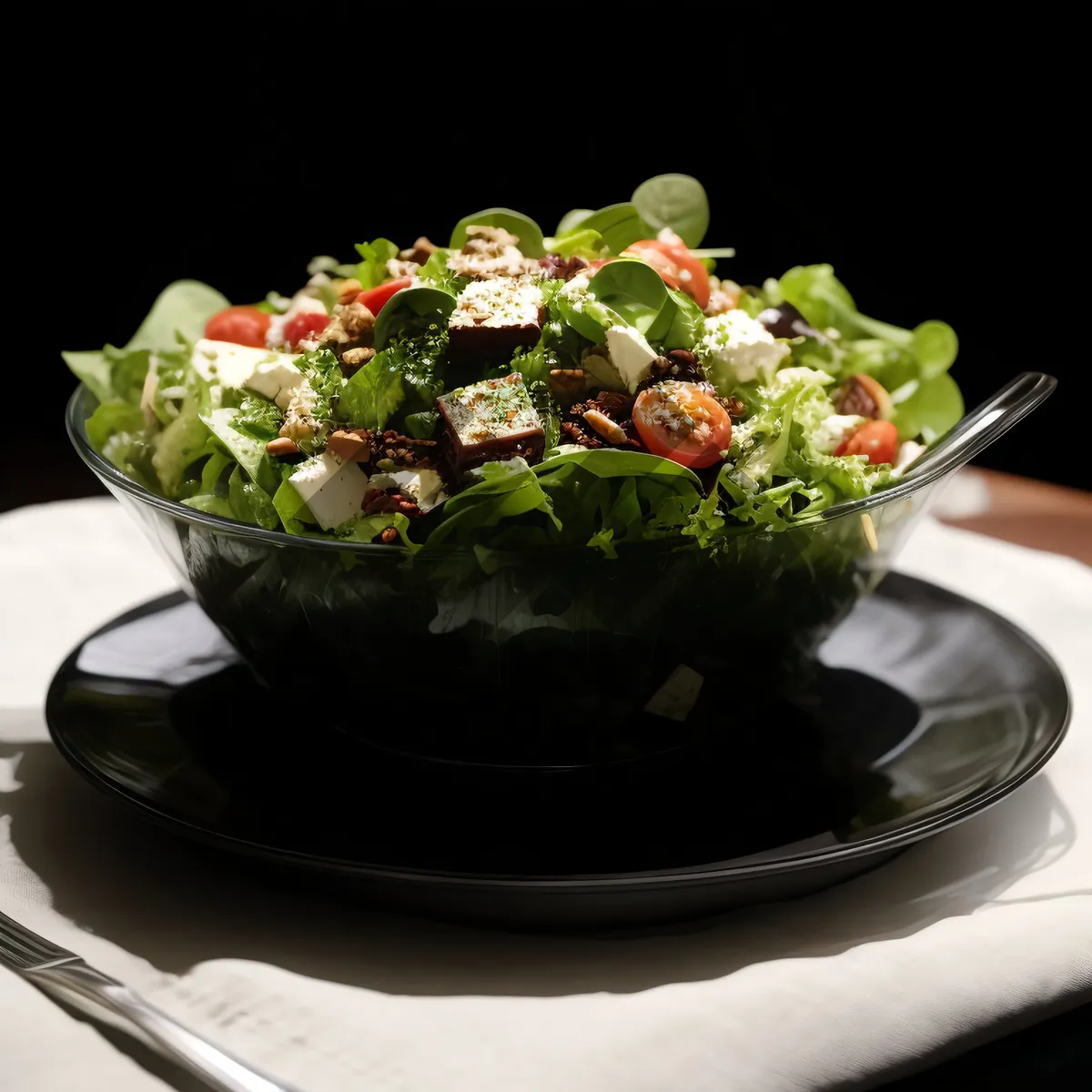 Picture of Fresh vegetable salad with guacamole and pepper.