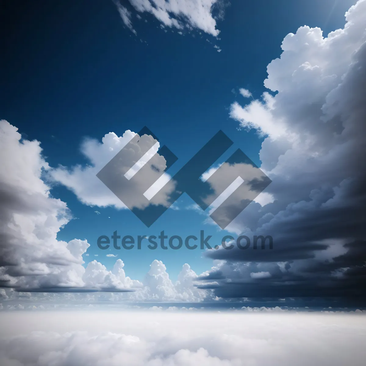 Picture of Serene Summer Sky with Fluffy Clouds