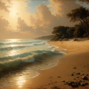 Sunny Beach Paradise with Scenic Ocean Waves