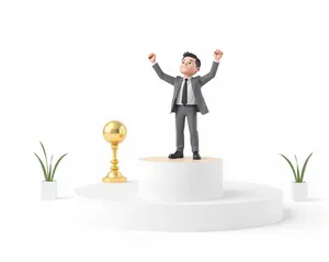 Businessman character in 3D illustration concept.