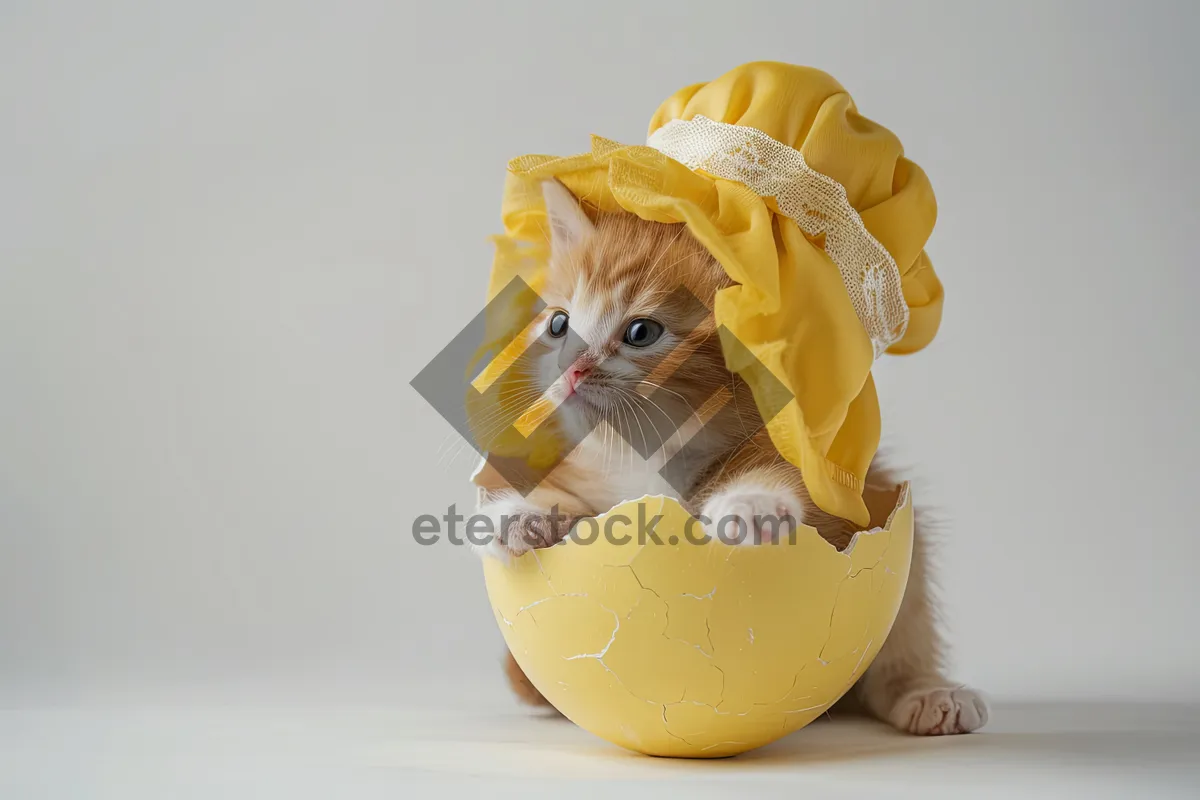 Picture of Fluffy baby kitten with charming eyes and whiskers.