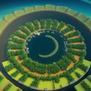 Coiled Geometric Structure: A Maze of Circular Design