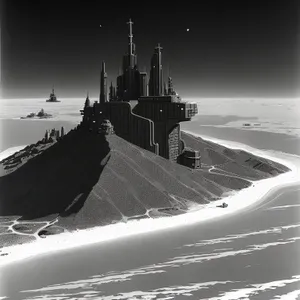 Nautical Cargo Ship at Sea