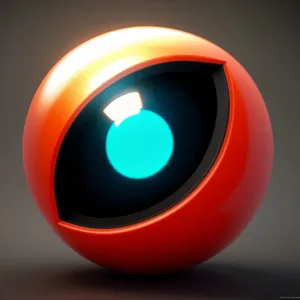 Shiny Glass Web Button with Orange Circle