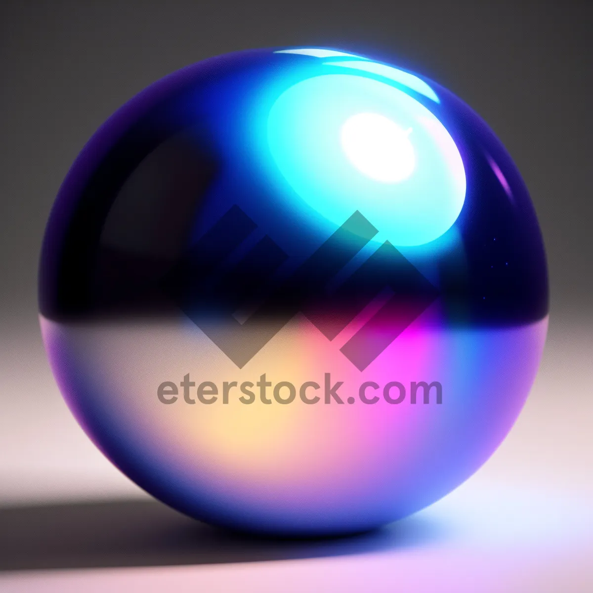 Picture of Shiny Glass Button Icon: Bright Circle with Reflection