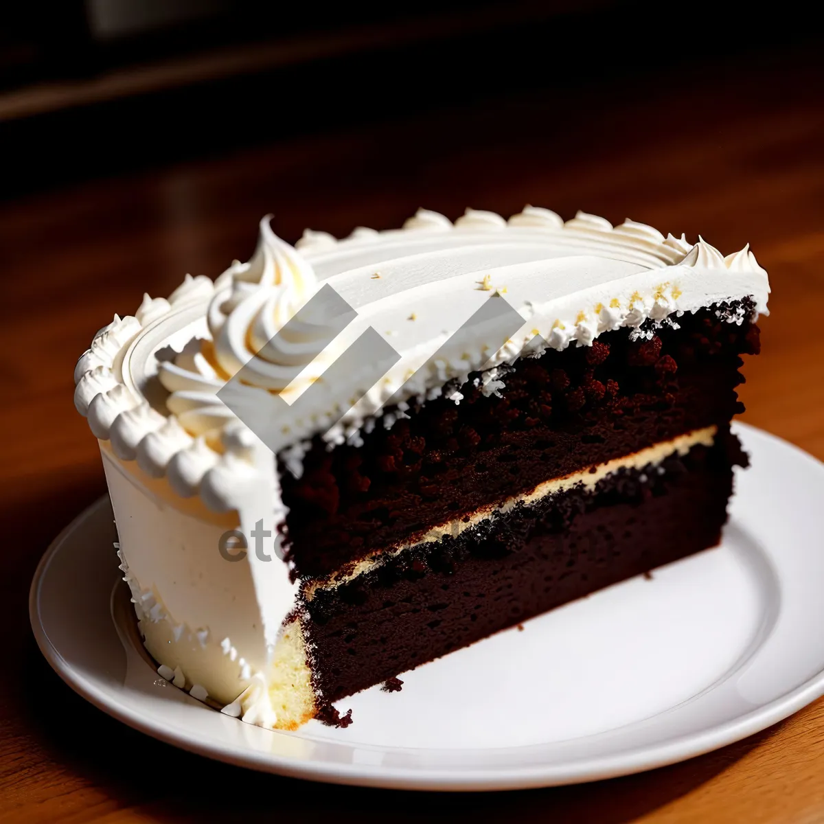 Picture of Delicious cream cake slice with fresh fruit topping