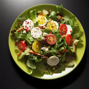 Healthy Gourmet Salad with Fresh Vegetables and Cheese