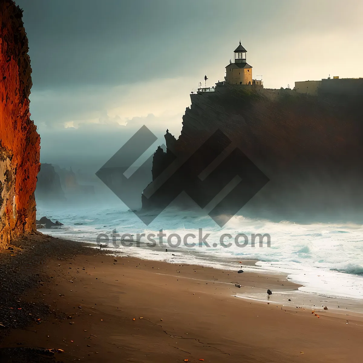 Picture of Tranquil Coastal Bliss: Beachside Sunset with Majestic Waves