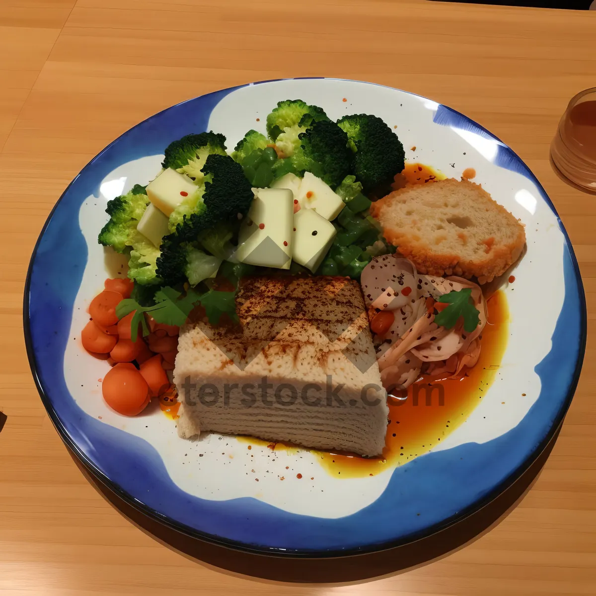 Picture of Delicious Cheese and Vegetable Salad with Grilled Chicken