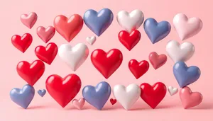 Glossy 3D Heart Symbol Set for Web Design