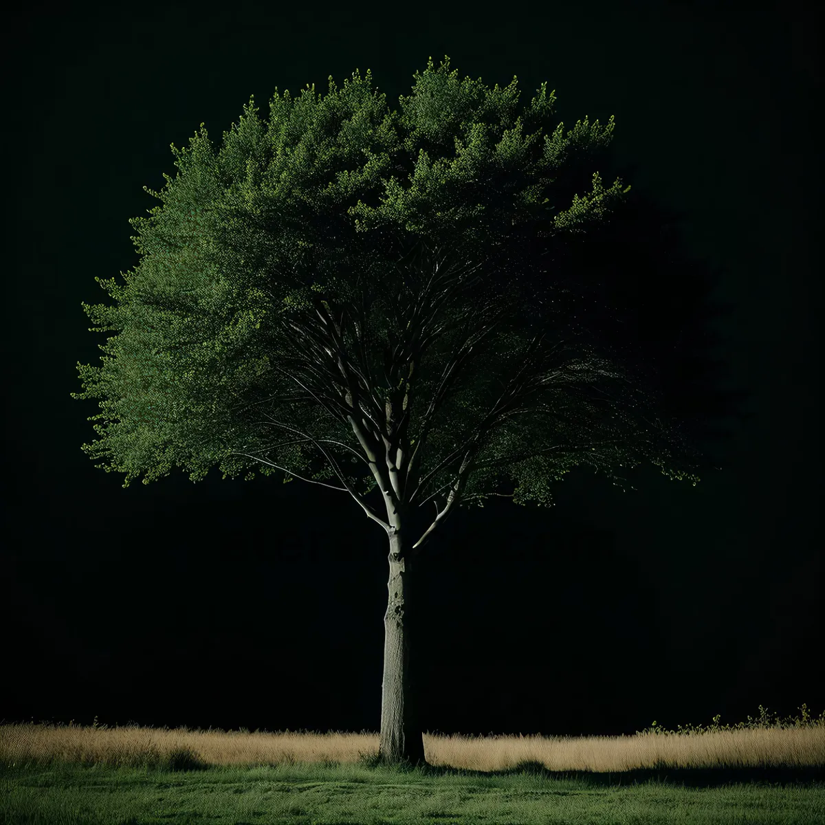 Picture of Silver Tree in Serene Meadow Landscape