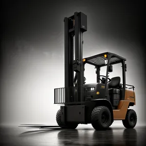 Yellow Heavy Duty Forklift at Industrial Construction Site