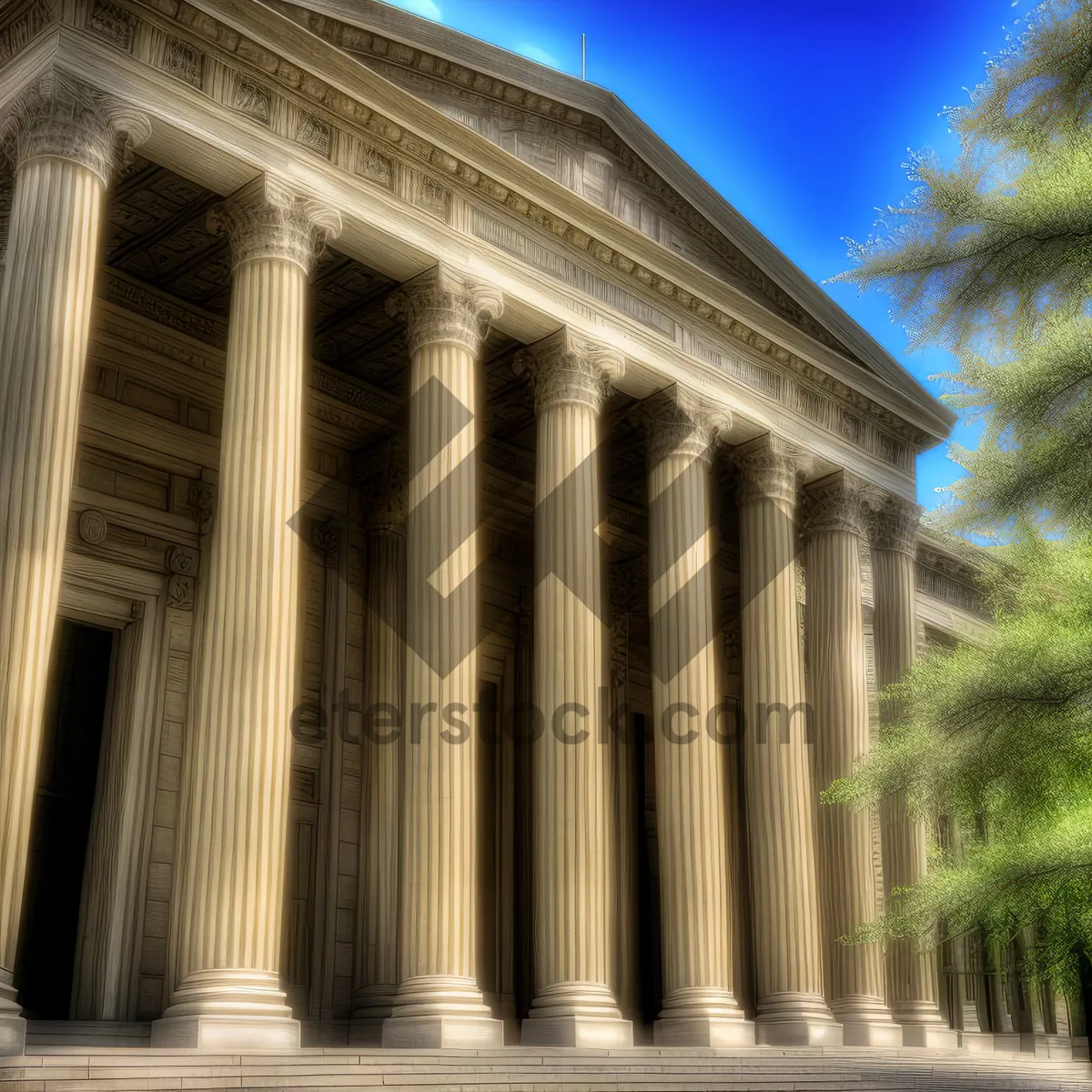 Picture of Stately Government Building with Classical Columns