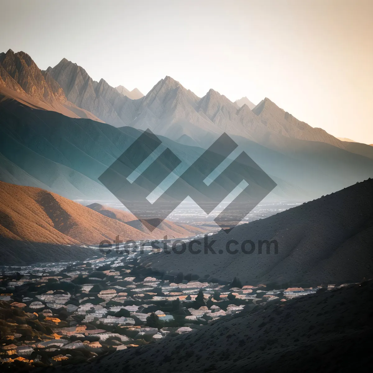 Picture of Majestic Snow-capped Mountain Range and Glacial Valley