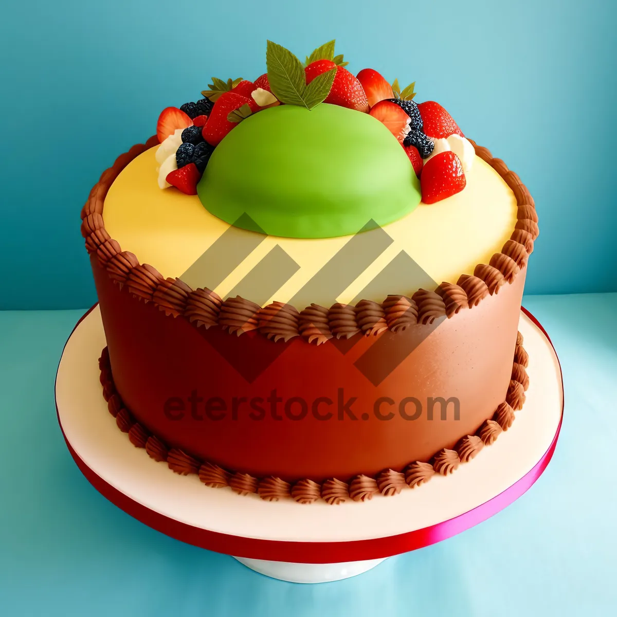 Picture of Pink Birthday Cupcake with Chocolate Frosting and Sprinkles