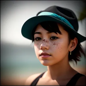 Pretty Lady with Attractive Goggles and Bathing Cap