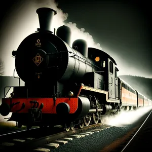 Vintage Steam Locomotive Chugging Down Railway