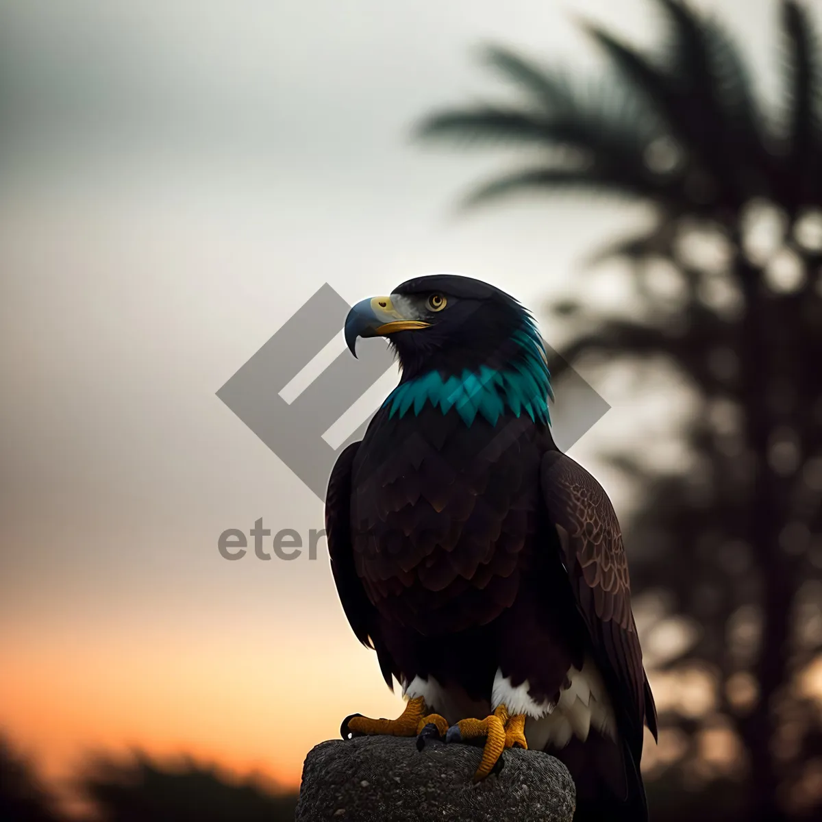 Picture of Captivating Avian Gaze: Majestic Bald Eagle with Vibrant Plumage