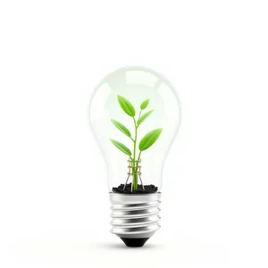 Light Bulb Symbolizing Environment-Friendly Growth Energy Concept