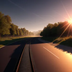 Speeding through the open road on a sunny summer evening.