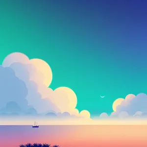 Vibrant Summer Sky with Artistic Cloud Design