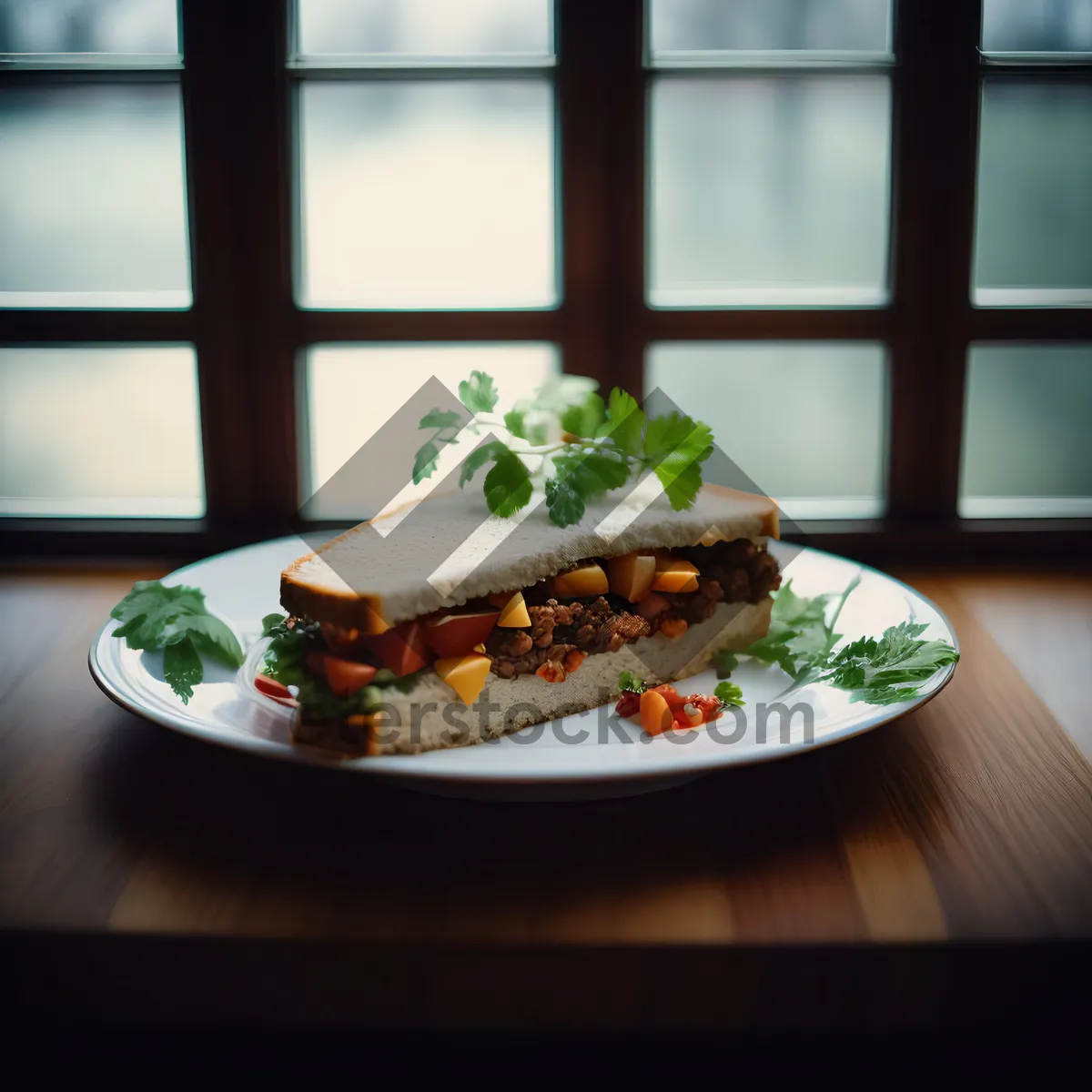 Picture of Delicious Gourmet Dinner Plate with Meat and Vegetables