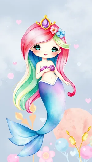 Charming Cartoon Coquette Smiling in Cute Clip Art.