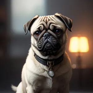 Cute Pug Puppy - Adorable Purebred Doggy Sitting