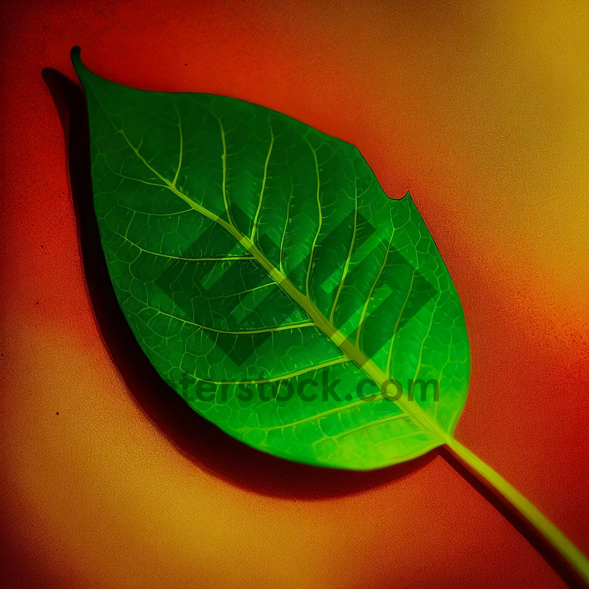 Picture of Vibrant Fractal Leaf Texture in Fresh Water