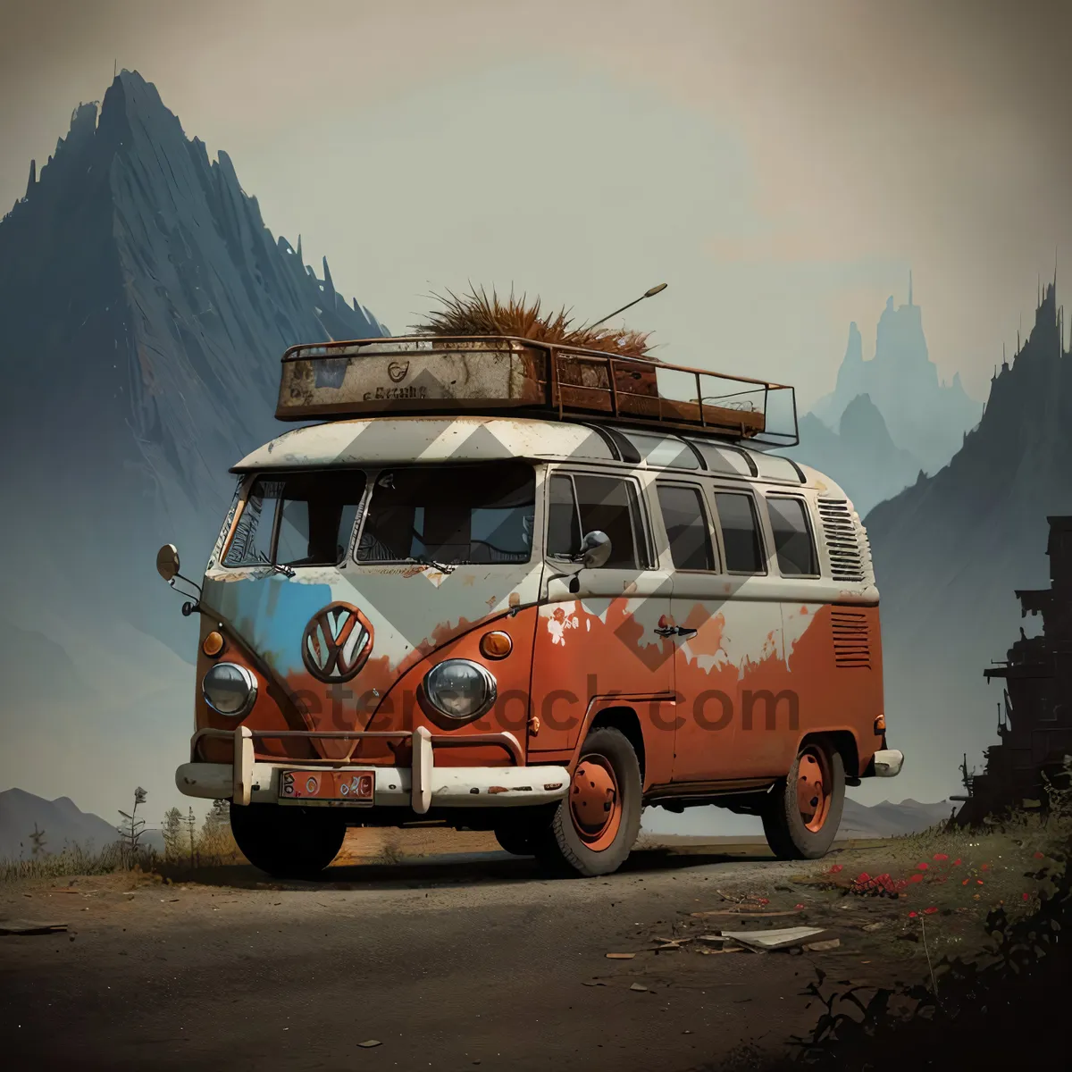 Picture of Road trip camper van transport vehicle outdoors