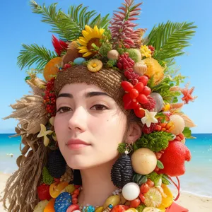 Festive Winter Fruit Bouquet - Model's Delightful Holiday Hair and Fashion