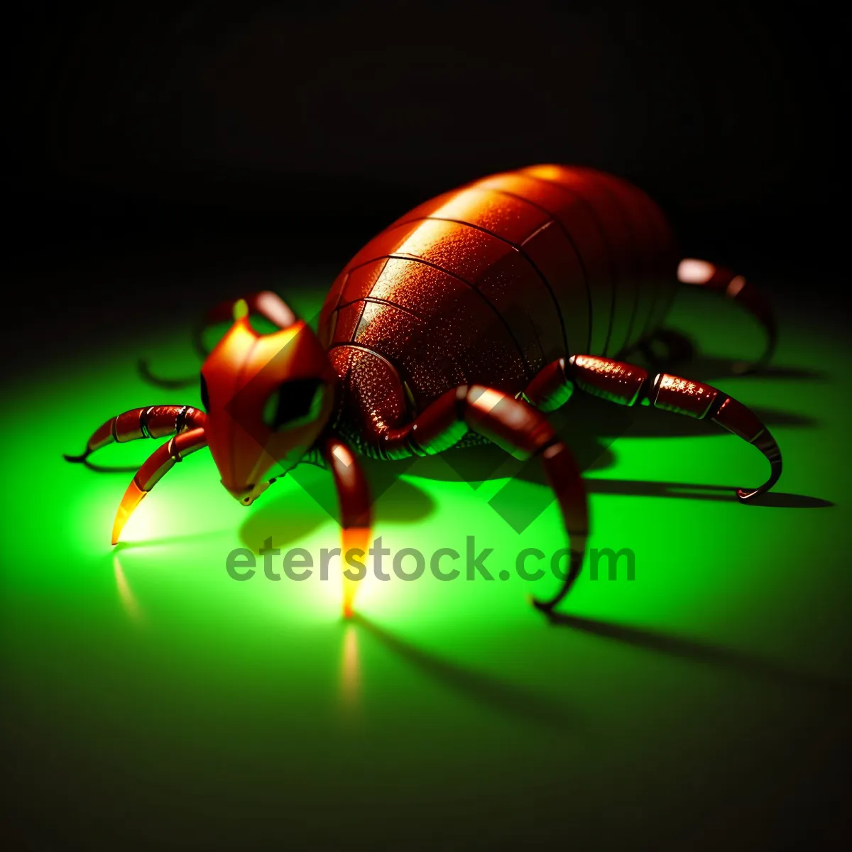 Picture of Colorful Beetle on Green Leaf