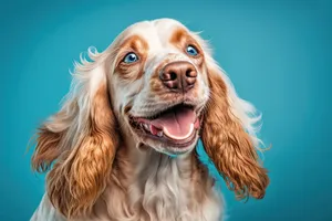 Adorable Cocker Spaniel Puppy Sitting in Studio Portrait