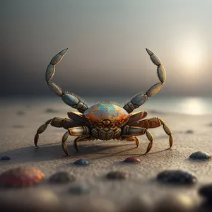Black Rock Crab: Invertebrate Arachnid with Claw