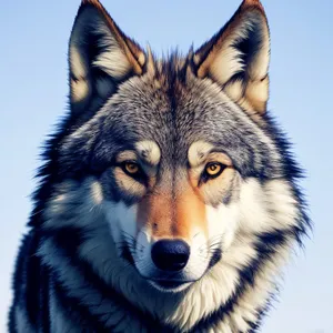 Fierce Canine Cuteness: Purebred Wild Wolf in Studio