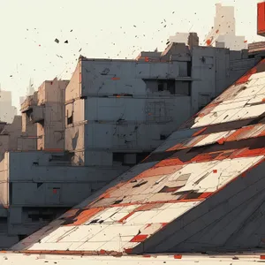 Old Sky-high Urban Architecture: Towering City's Cargo Vessel