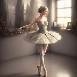 Elegant ballet dancer in a stunning dress
