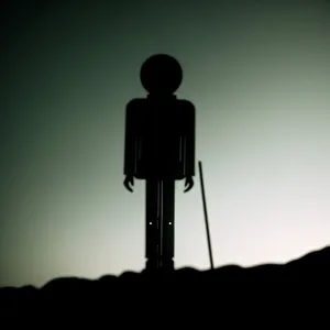 3D Silhouette Man on Tripod