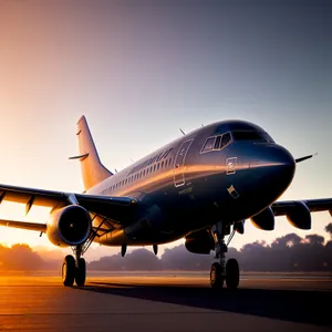 High-flying passenger airplane soaring through the sky